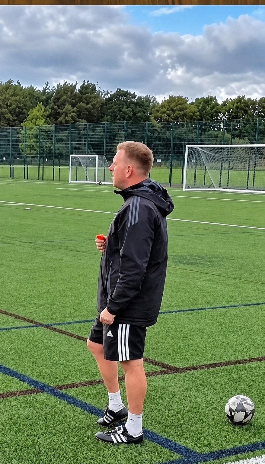 Chris coaching on the football pitch